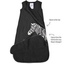 Load image into Gallery viewer, Cozy Basics Sleep Bag Black / Zebras Open 2-way Zipper