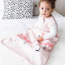 Load image into Gallery viewer, Cozy Basics Sleep Bag Pink / Flamingos Toddler sitting