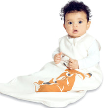 Load image into Gallery viewer, Baby sitting Cozy Basics Sleep Bag Natural / Foxes