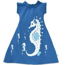 Load image into Gallery viewer, Dress Royal Blue / Seahorses
