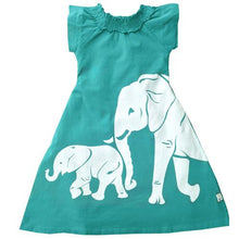 Load image into Gallery viewer, Dress Teal / Elephants