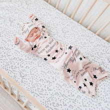 Load image into Gallery viewer, Baby in crib wearing Gown and Cap Set Pink / Well Noted Lifestyle