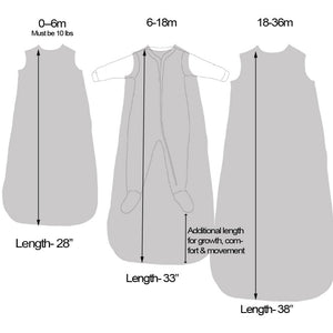 Size Chart Sleep Bag Black / Zebras