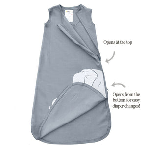 Cozy Basics Sleep Bag Grey / Elephants Open 2-way Zipper