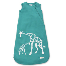 Load image into Gallery viewer, Cozy Basics Sleep Bag Aqua / Giraffes