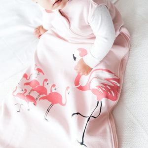 Cozy Basics Sleep Bag Pink / Flamingos view of pattern