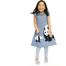 Load image into Gallery viewer, Dress Grey / Pandas with Tights